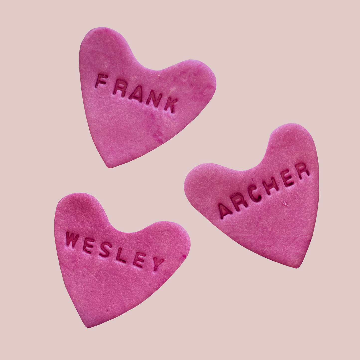 Dark Pink Name Heart Bikkies