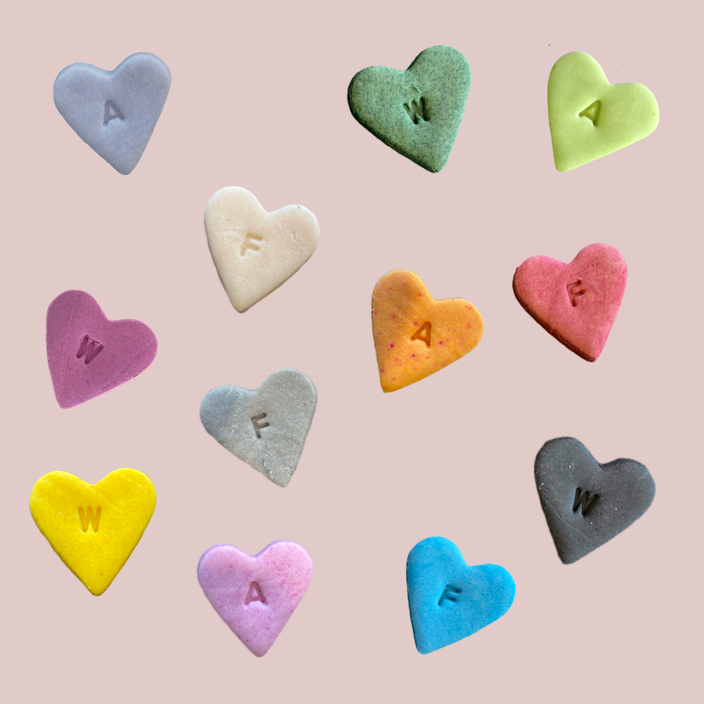 Rainbow Mini Initial Hearts