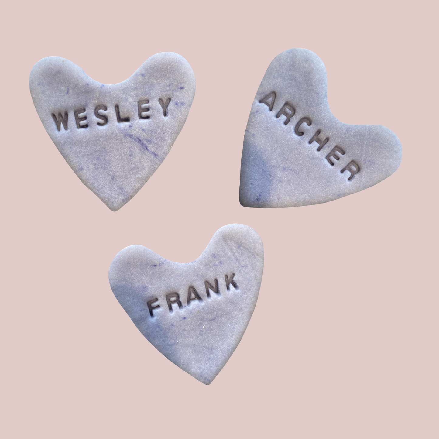 Light Blue Name Heart Bikkies