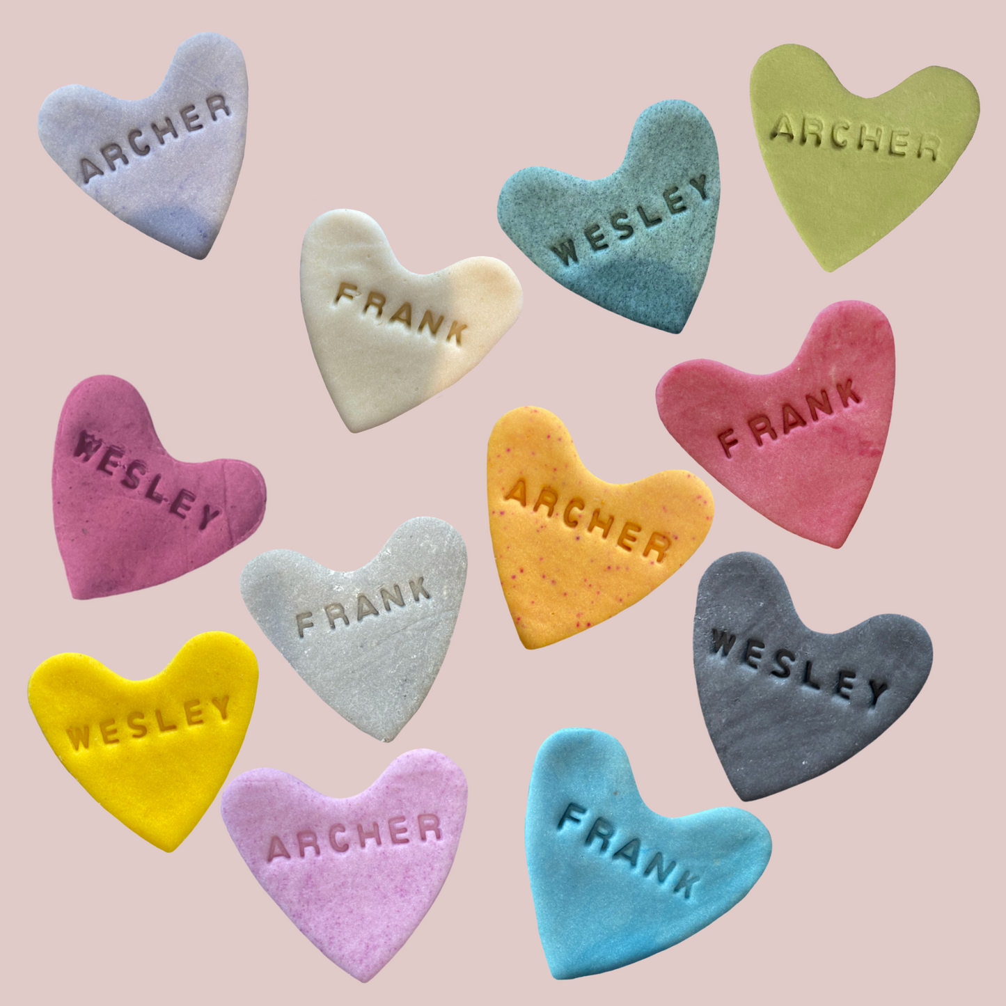 Rainbow Name Heart Bikkies