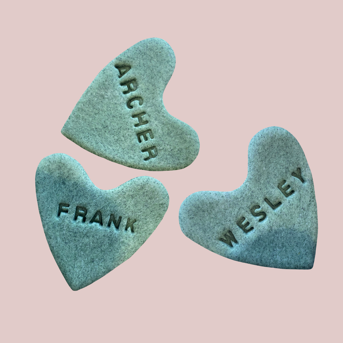 Green Name Heart Bikkies