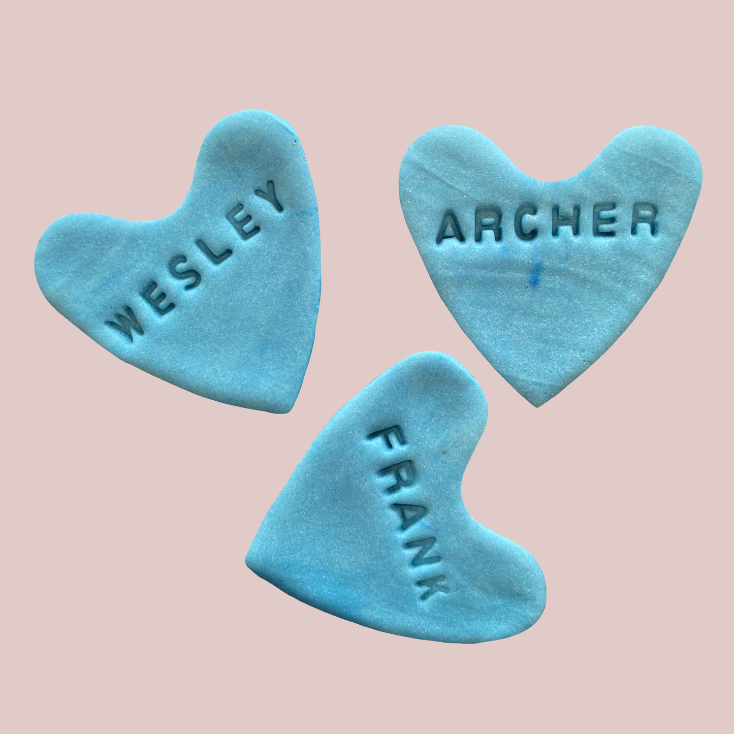 Blue Name Heart Bikkies