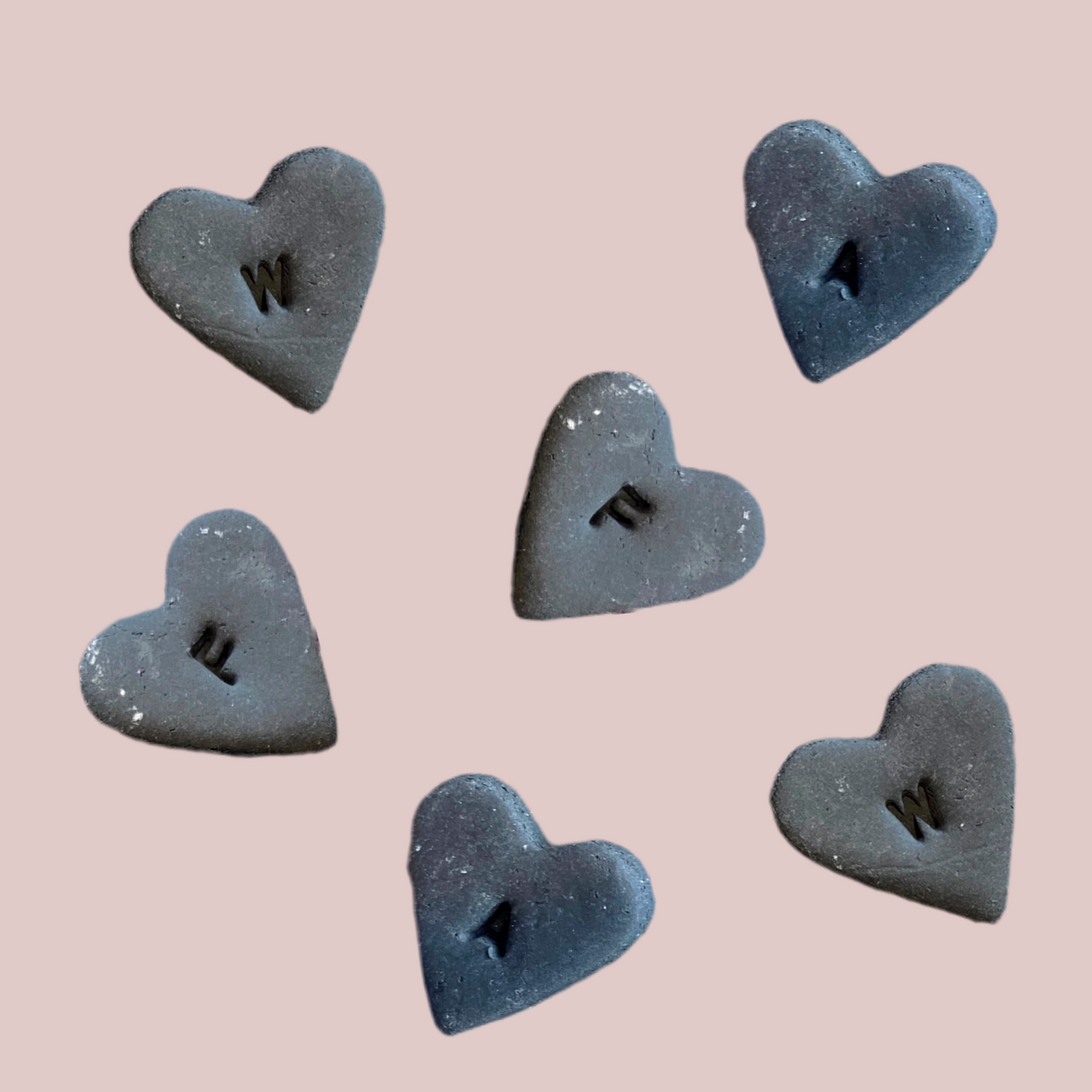 Black Mini Initial Hearts
