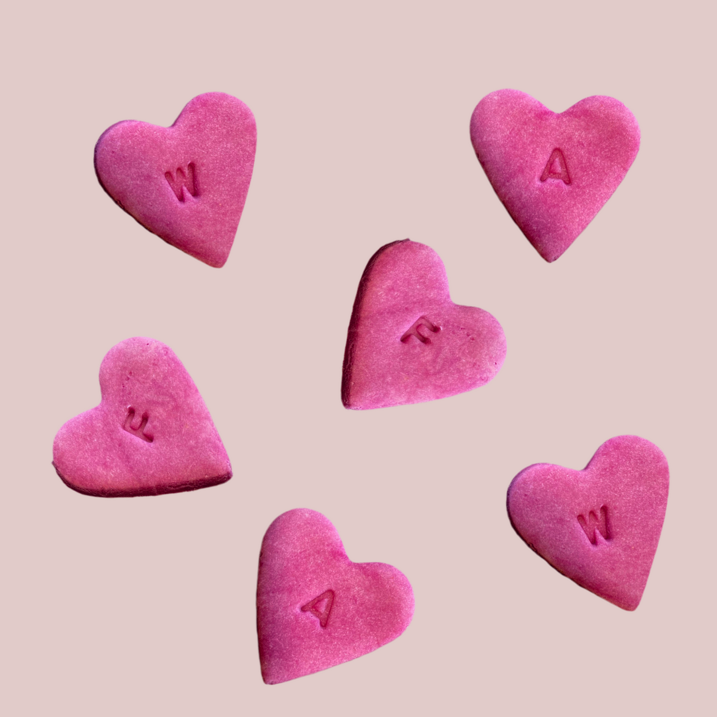 Dark Pink Mini Initial Hearts