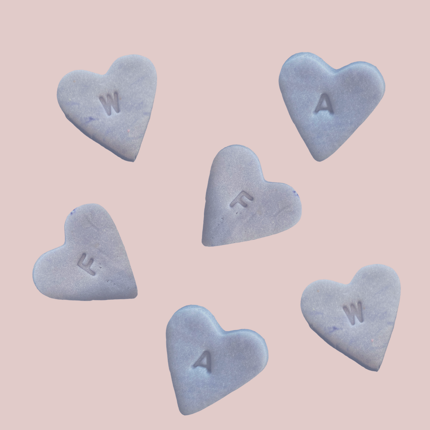 Light Blue Mini Initial Hearts