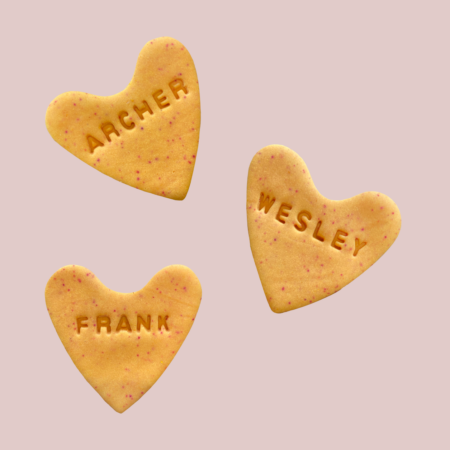 Orange Name Heart Bikkies