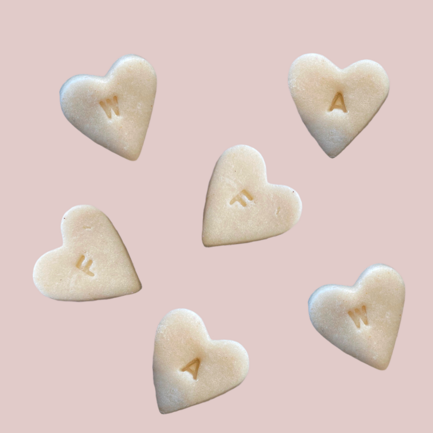 White Mini Initial Hearts