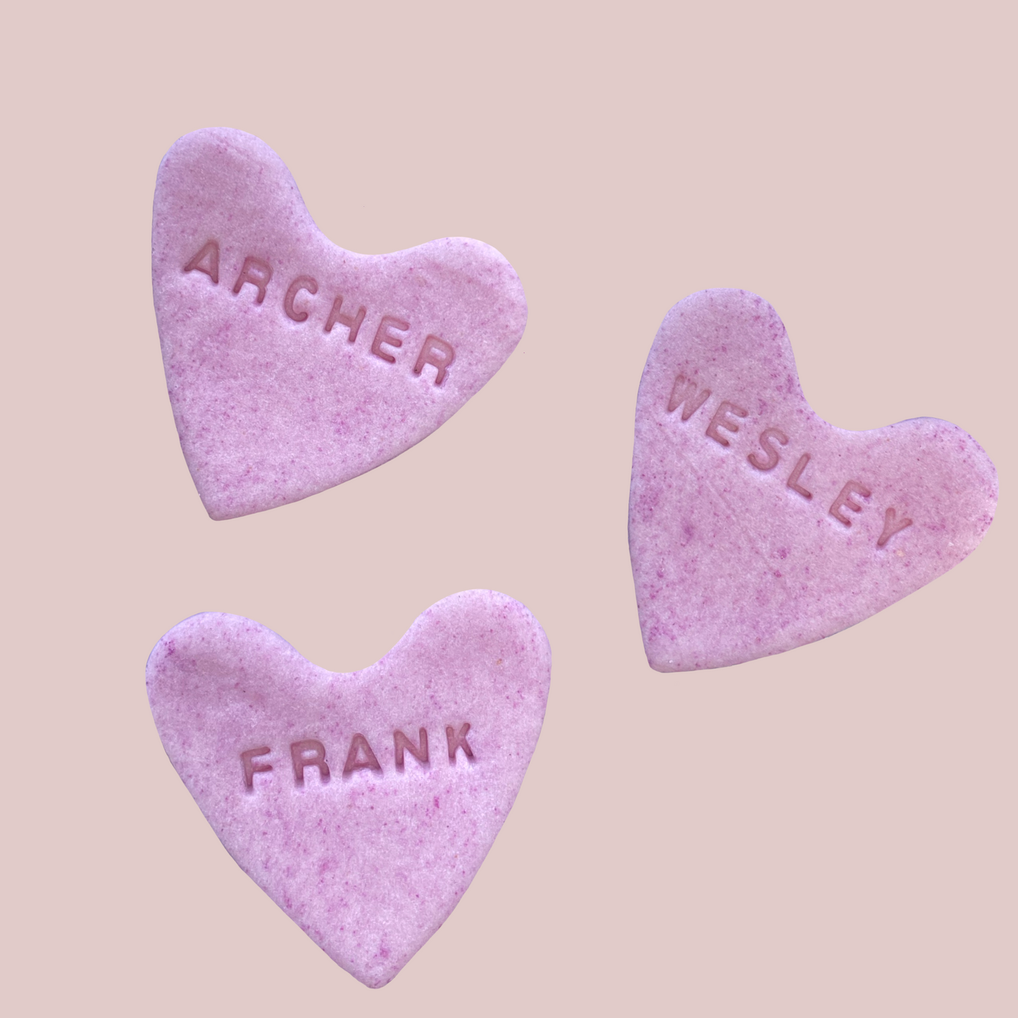 Light Purple Name Heart Bikkies