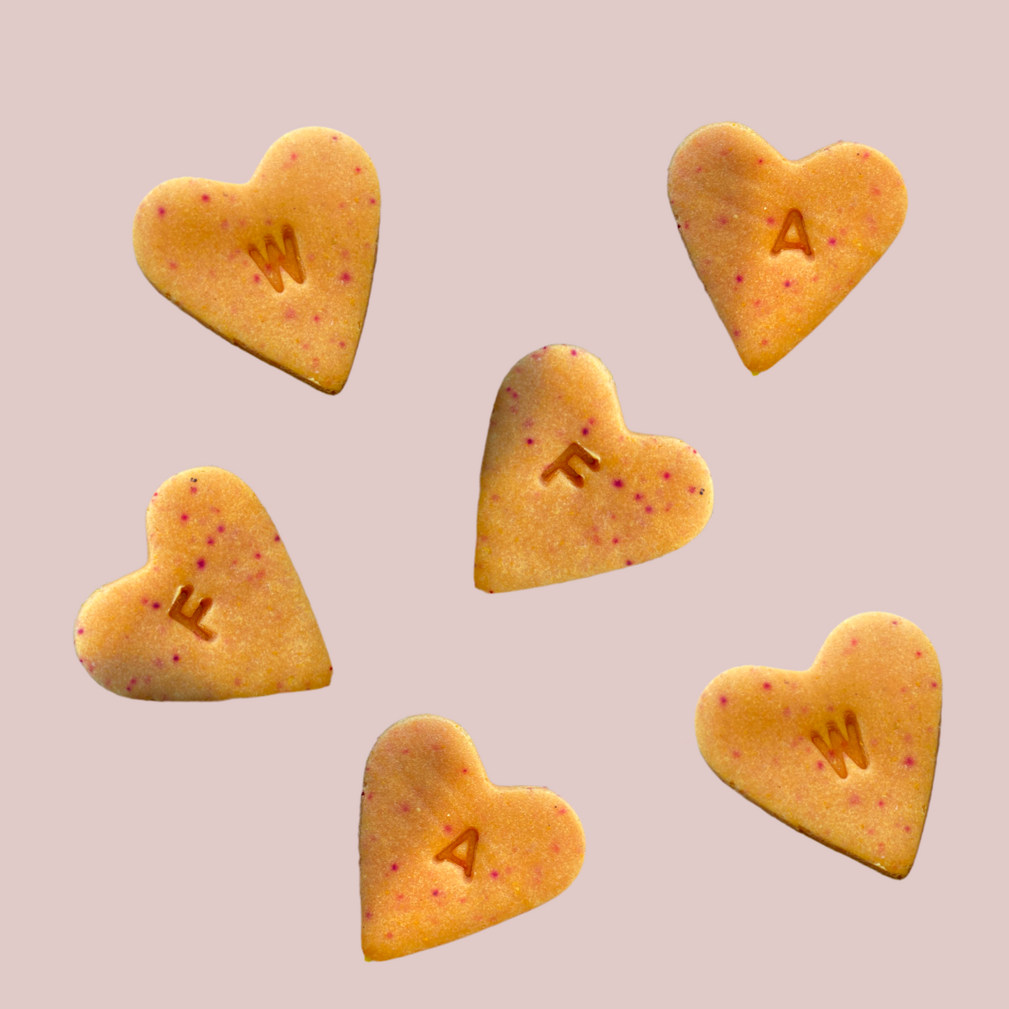 Orange Mini Initial Hearts