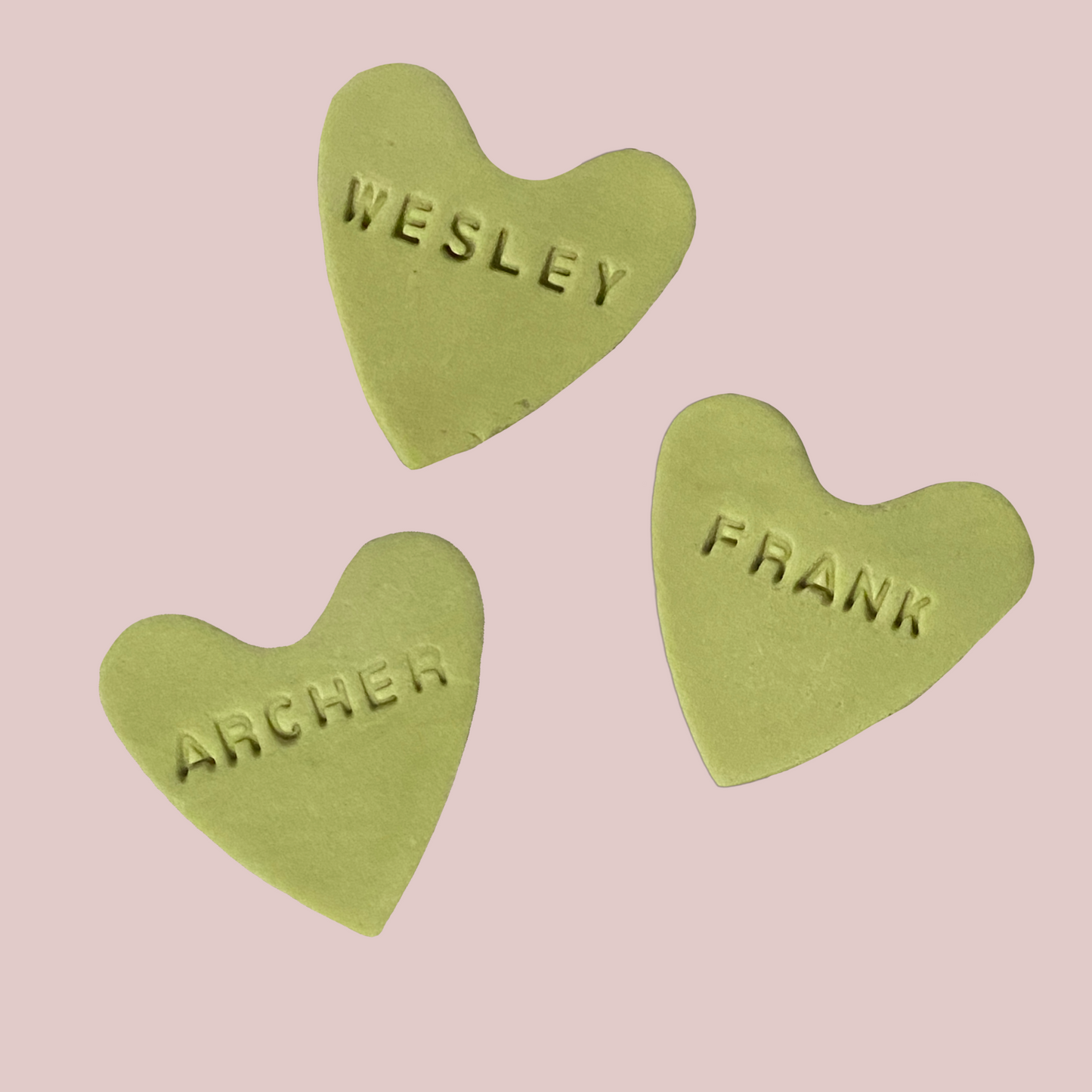 Lime Green Name Heart Bikkies