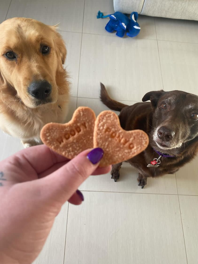 Pink Name Heart Bikkies