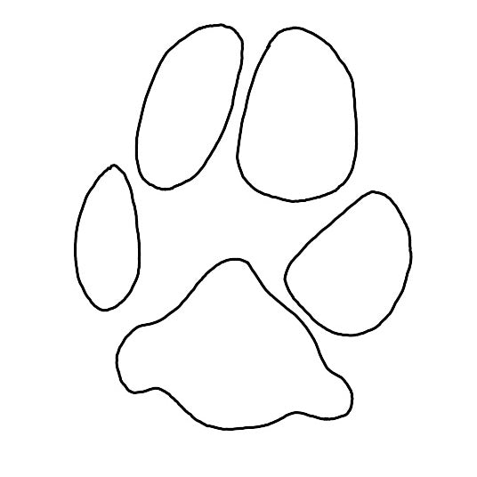 Paw Print Line Art