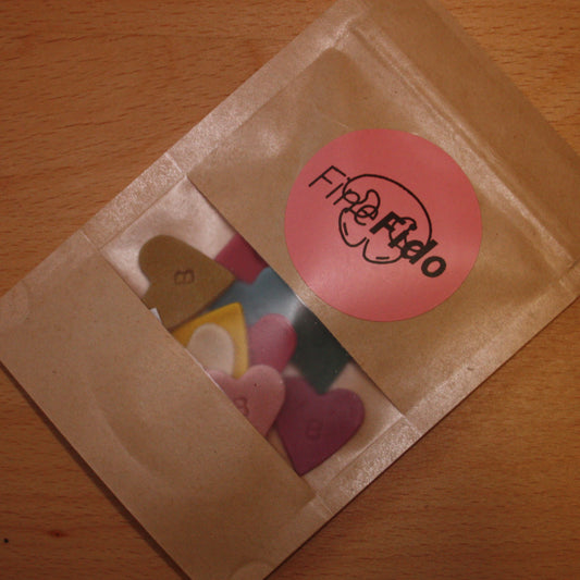'B' Rainbow Mini Initial Hearts