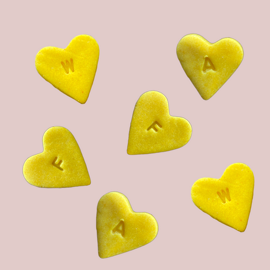 Yellow Mini Initial Hearts