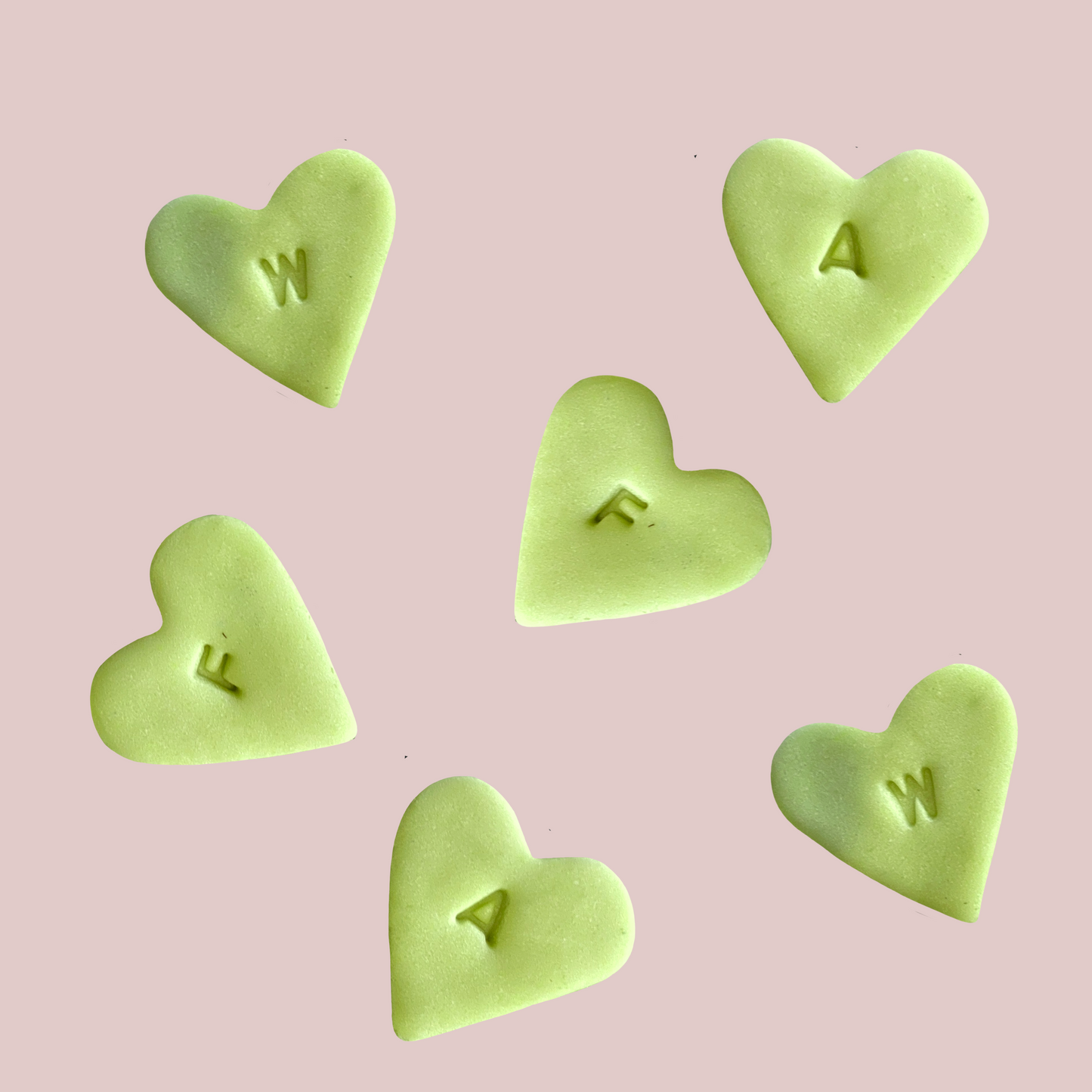 Lime Green Mini Initial Hearts