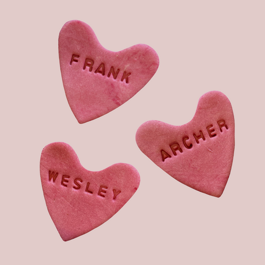 Red Name Heart Bikkies