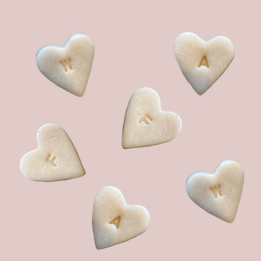 White Mini Initial Hearts