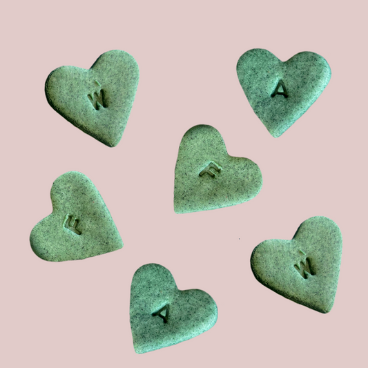 Green Mini Initial Hearts